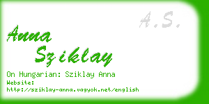 anna sziklay business card